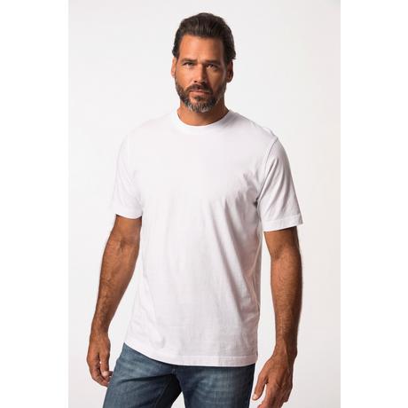 JP1880  T-shirt Basic en coton peigné, col rond blanc neige 