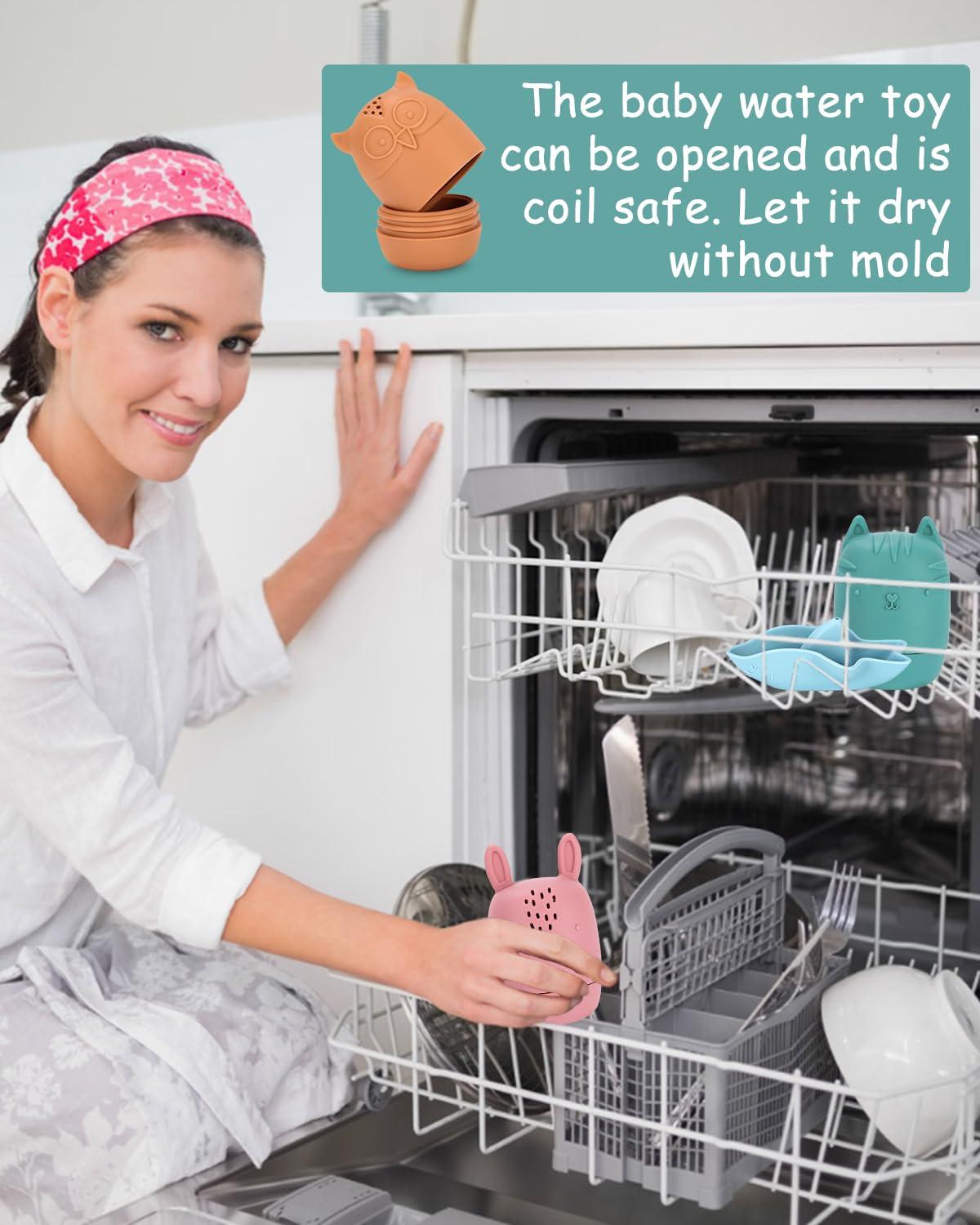 Activity-board  Badespielzeug, 7 Stück Silikon-Badetiere, Badespielzeug Baby 