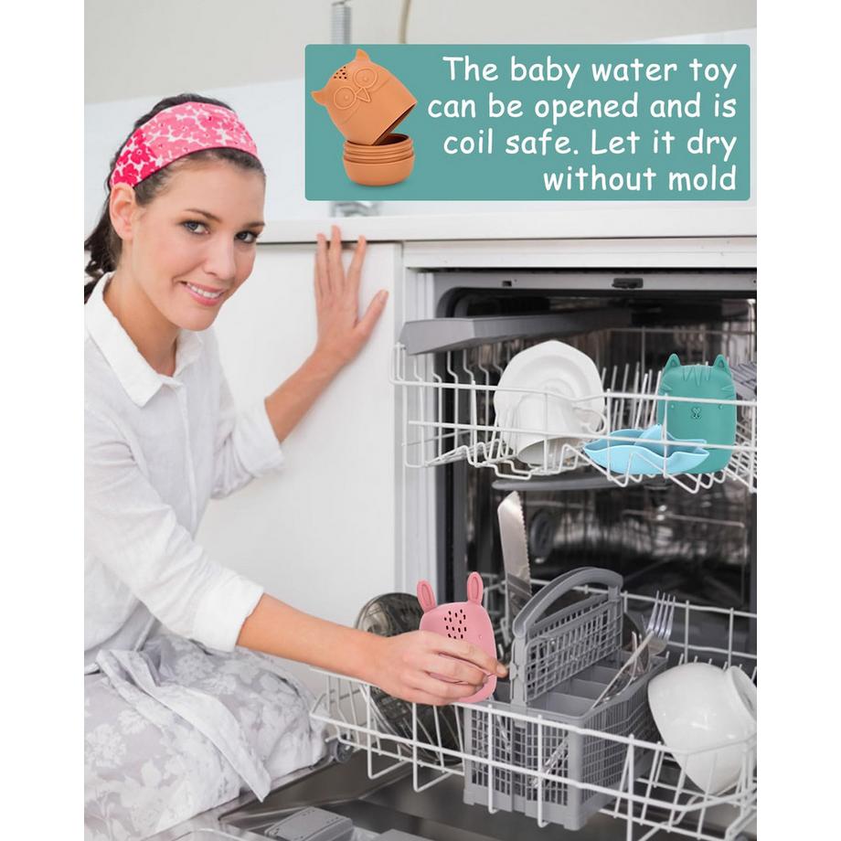 Activity-board  Badespielzeug, 7 Stück Silikon-Badetiere, Badespielzeug Baby 