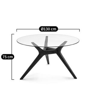 AM.PM Runder Tisch Maricielo aus Glas und massiver Eiche  