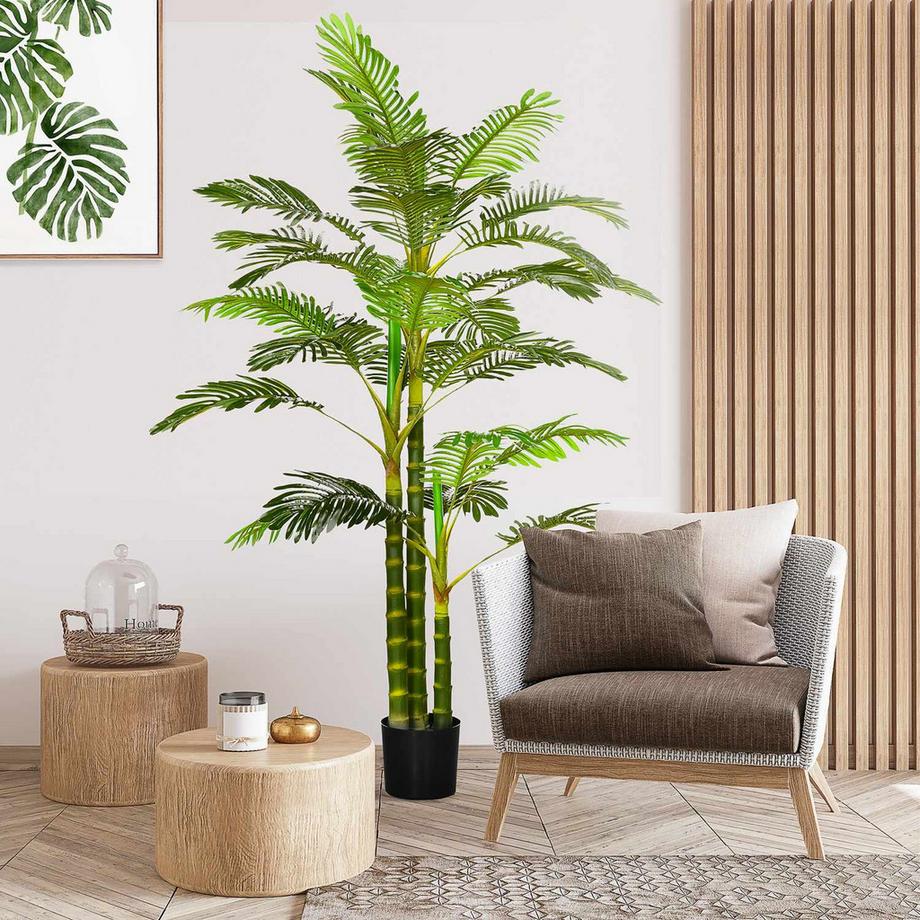 Northio Künstliche Palme 190 cm Kunstpflanze, Plastik künstliche Pflanzen im Topf Kunstpalme, Fake Plant für Wohnzimmer Schlafzimmer Büro Garten moderne Dekoration Geschenk  