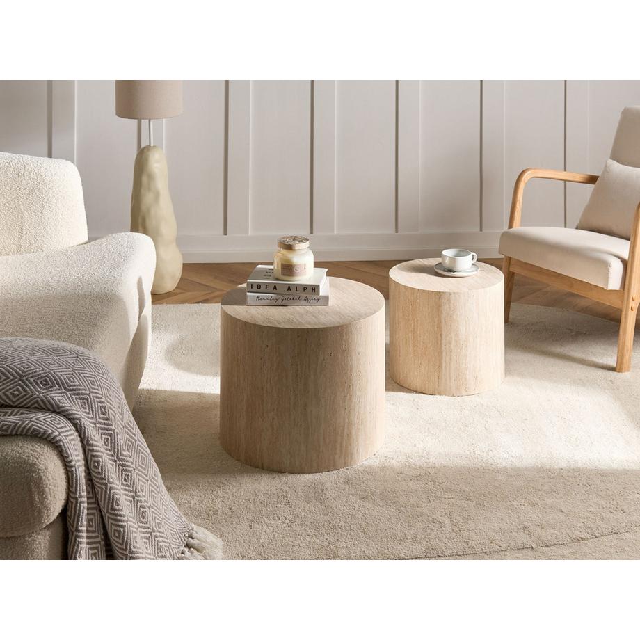 Beliani Lot de 2 tables basses en MDF Scandinave MANTI  