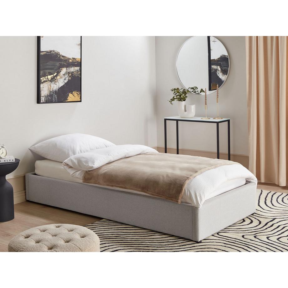 Beliani Letto con ottomano senza testata en Tessuto Scandinavo DINAN  