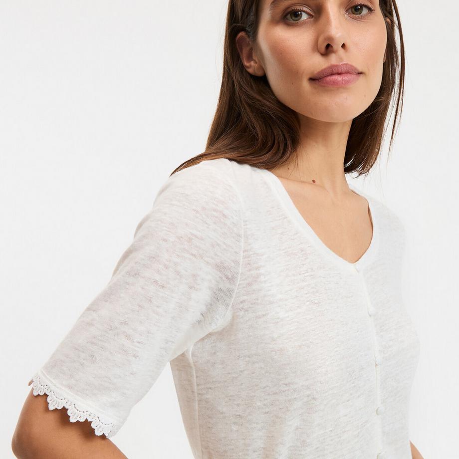 La Redoute Collections Camicia di lino con maniche corte  