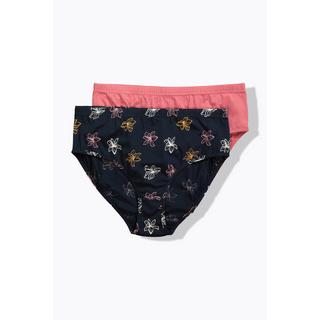 Ulla Popken Lot De 2 Culottes Motif Floral Uni Coton Bio  