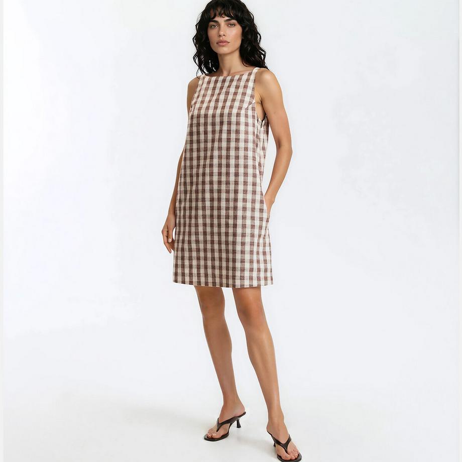 La Redoute Collections Robe courte sans manches Vichy  