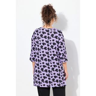 Ulla Popken  Longshirt, A-Linie, Tunika-Ausschnitt, 3/4-Arm 