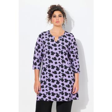 Longshirt, A-Linie, Tunika-Ausschnitt, 3/4-Arm