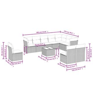 VidaXL Ensemble de canapés de jardin rotin synthétique  