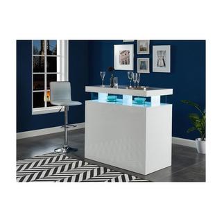 Vente-unique Meuble de bar avec LEDS en MDF blanc laqué - FABIO II  