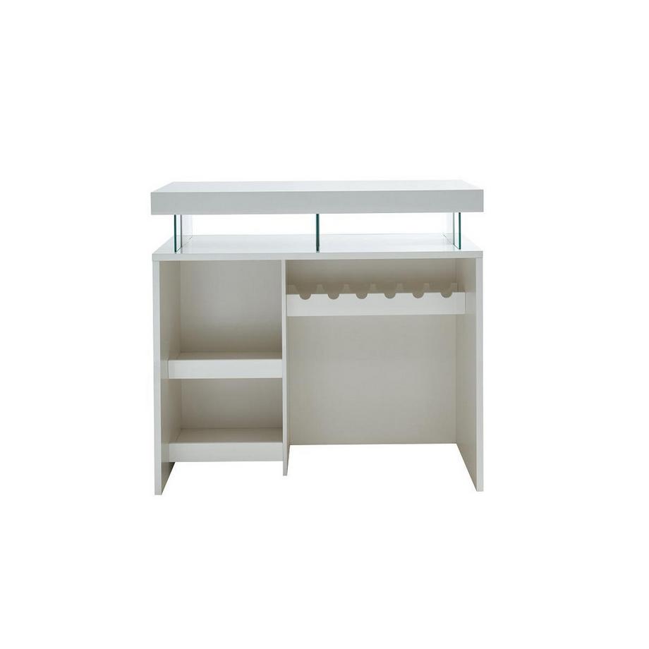 Vente-unique Meuble de bar avec LEDS en MDF blanc laqué - FABIO II  