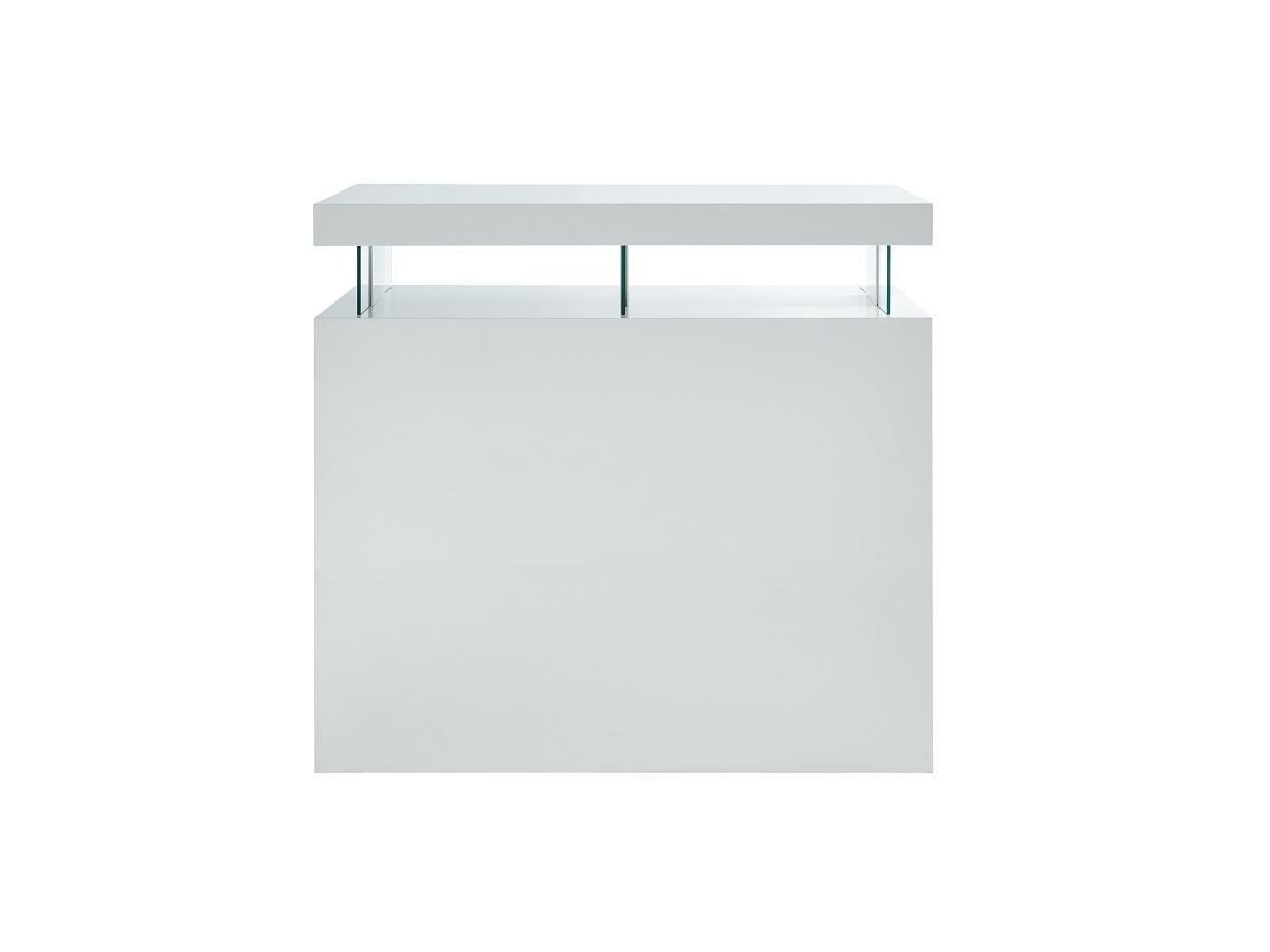 Vente-unique Mobile da bar con LED in MDF Bianco laccato - FABIO II  