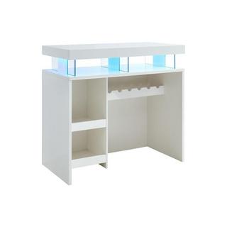 Vente-unique Mobile da bar con LED in MDF Bianco laccato - FABIO II  