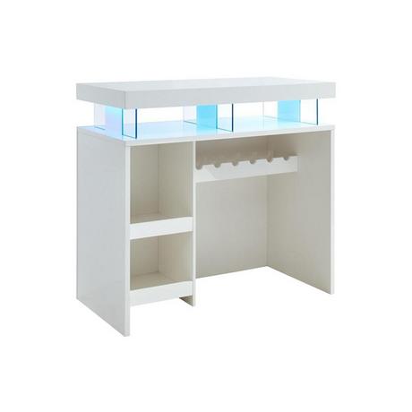 Vente-unique Mobile da bar con LED in MDF Bianco laccato - FABIO II  