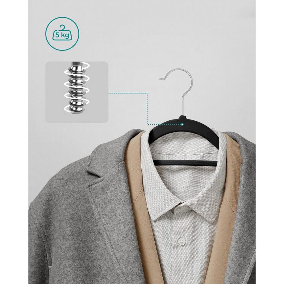 Songmics 20 grucce in velluto antiscivolo, sottili, robuste, salvaspazio  