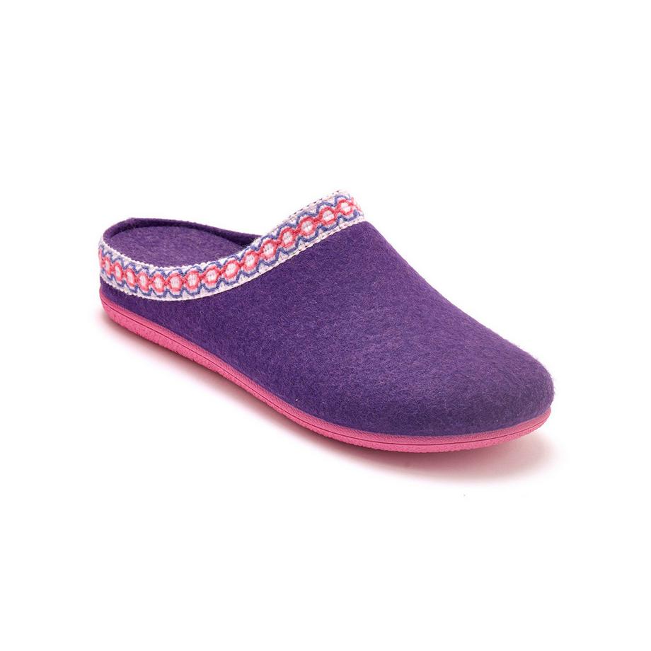 Pédiconfort  mules feutre à galon fantaisie 