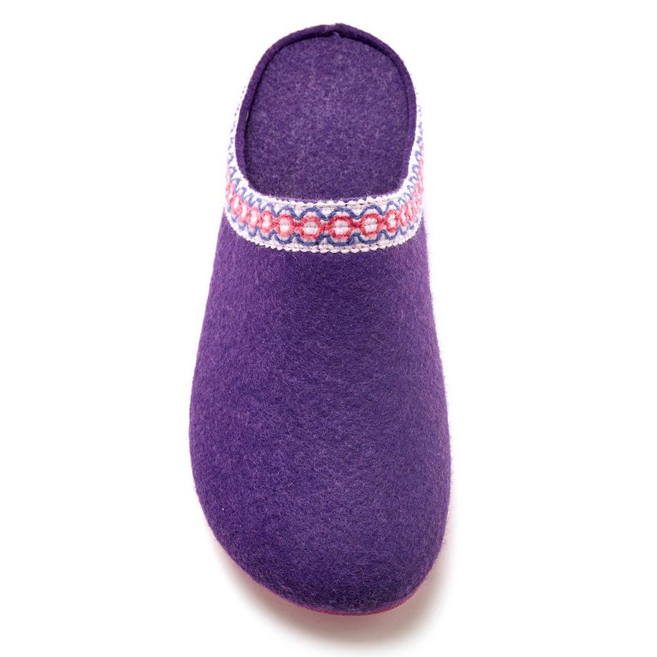 Pédiconfort  mules feutre à galon fantaisie 