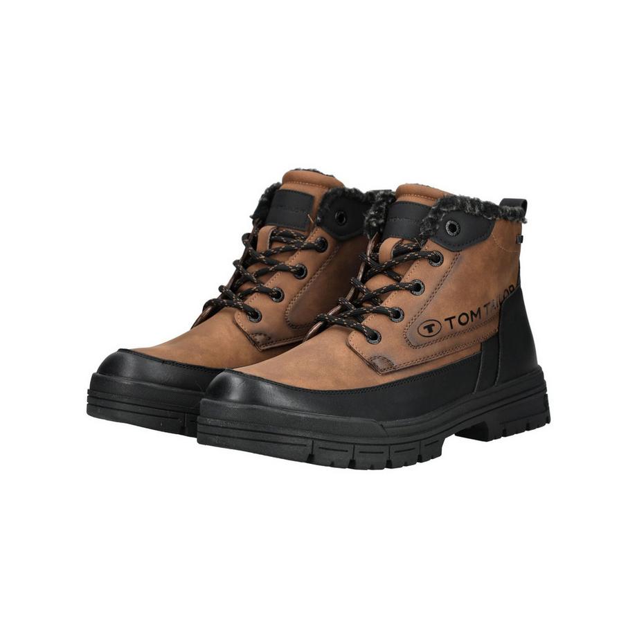 TOM TAILOR Bottines à lacets avec doublure en fausse fourrure  