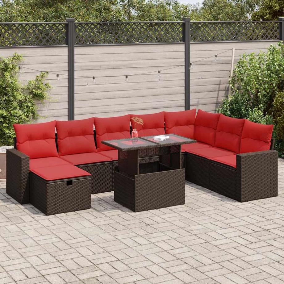 VidaXL Ensemble de canapés de jardin rotin synthétique  