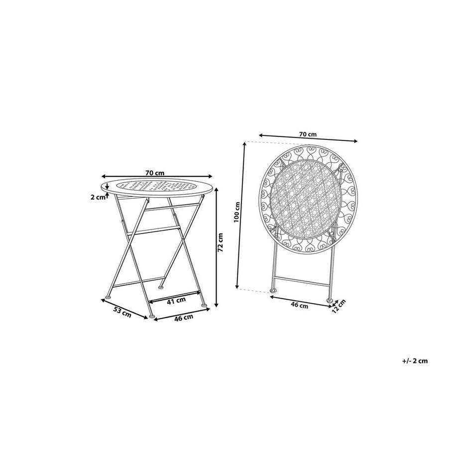 Beliani Table bistrot en Métal Rétro TRIESTE  
