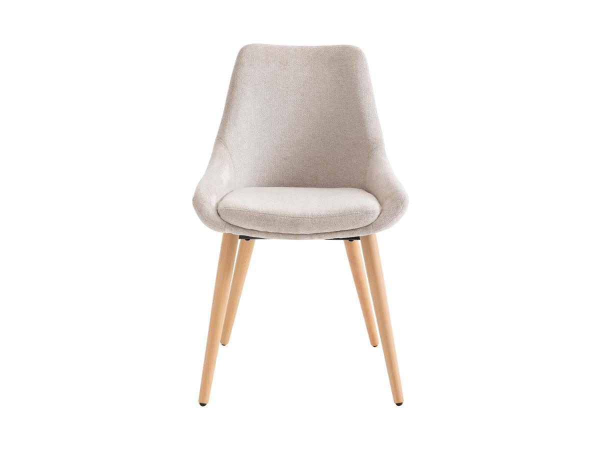 Vente-unique Lot de 6 chaises en tissu et hêtre - Beige - MASURIE  