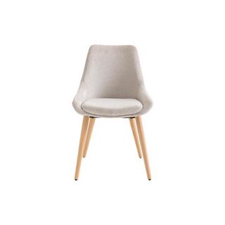 Vente-unique Lot de 6 chaises en tissu et hêtre - Beige - MASURIE  