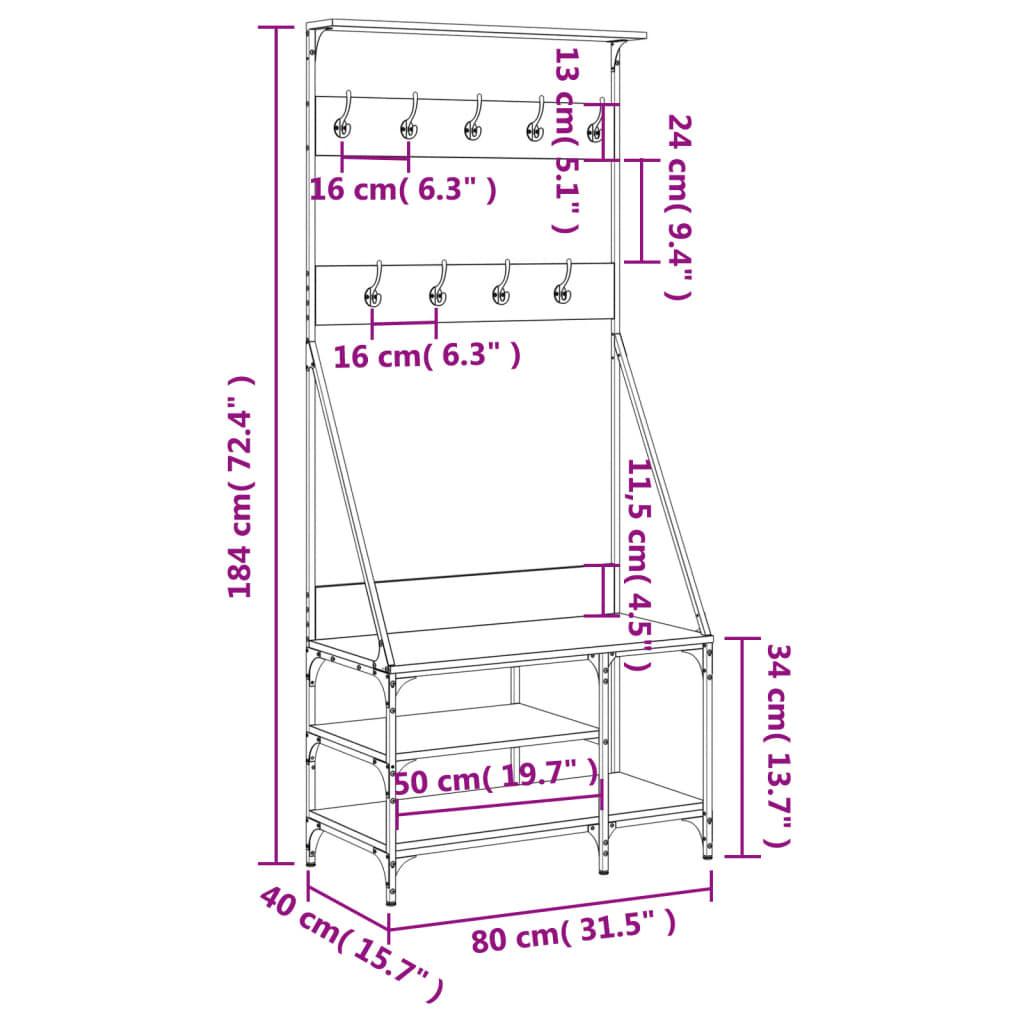 VidaXL Portant à vêtements bois d'ingénierie  