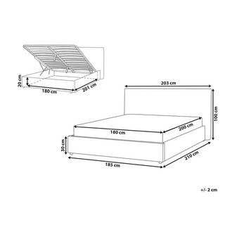 Beliani Bett mit Bettkasten aus Samtstoff Klassisch LAVAUR  