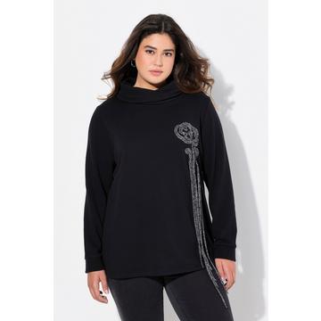 Sweatshirt, Blüten, Stehkragen, Langarm