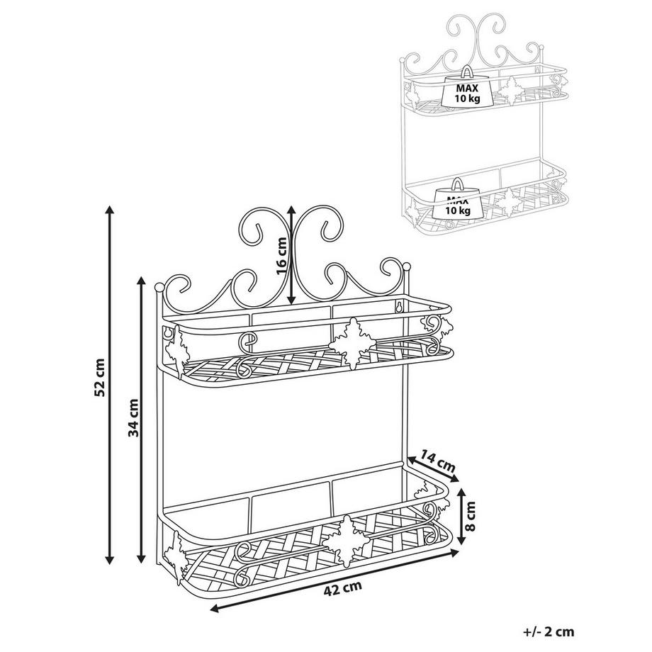 Beliani Étagère murale en Métal Rétro MARAYES  