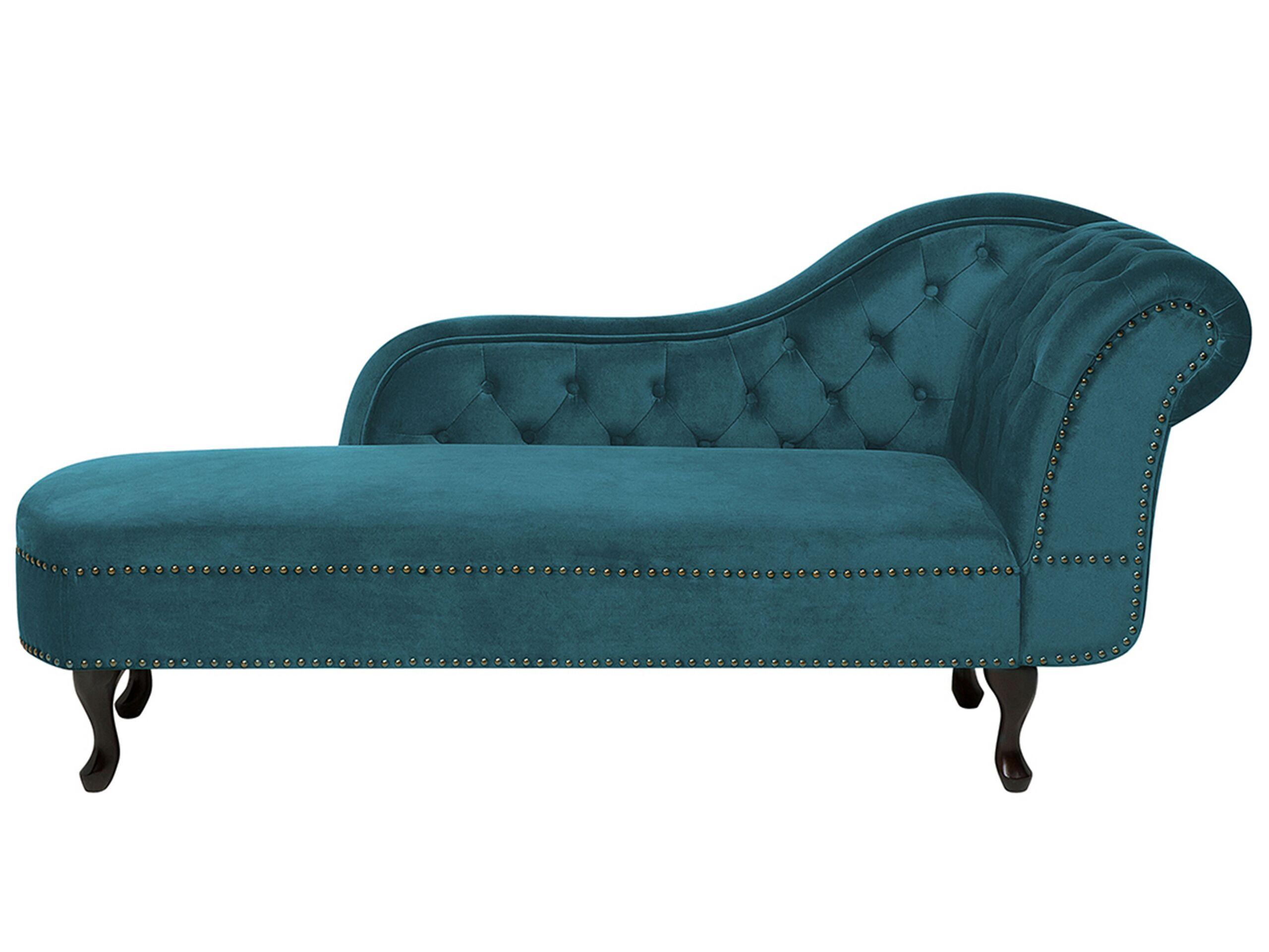 Beliani Chaise longue versione destra en Velluto Glamour NIMES  