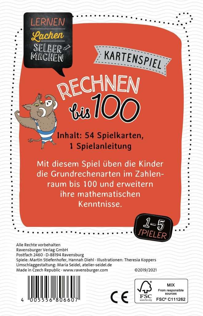 Ravensburger  Lernen Lachen Selbermachen Kartenspiel Rechnen bis 100 