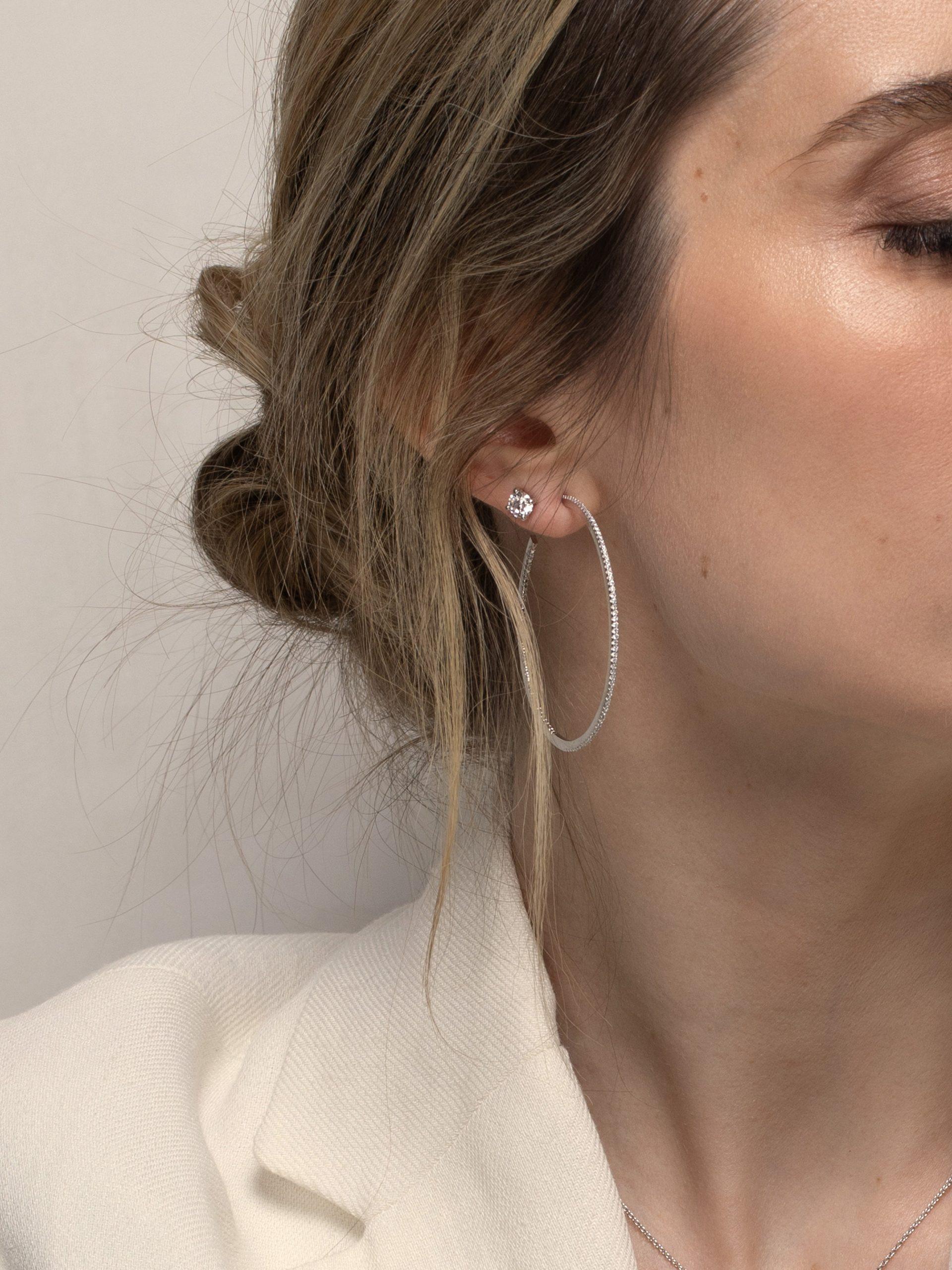 PHANTASYA  Creolen mit Zirkonia mittel 1432 Rhodiniert 