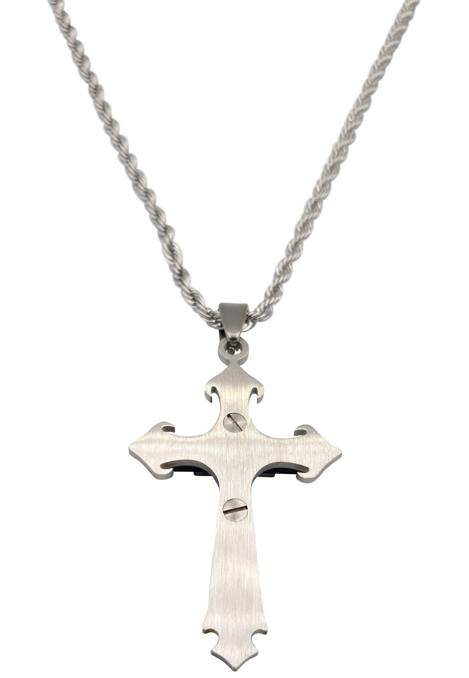 HEBE JEWELS  Kreuz Kette Edelstahl & Zirkonia 