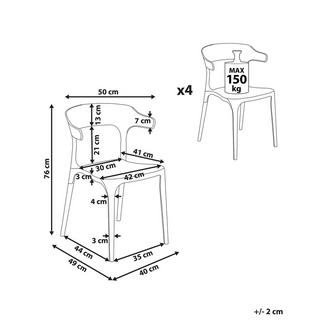 Beliani Lot de 4 chaises en Polypropylène Moderne GUBBIO  