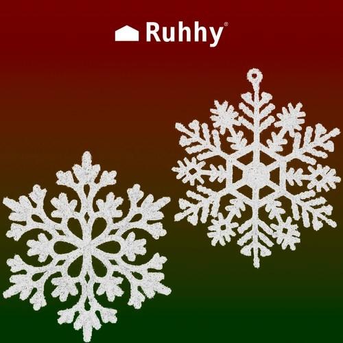Ruhhy Boules de Noël - flocons de neige 12pcs Ruhhy 22516  
