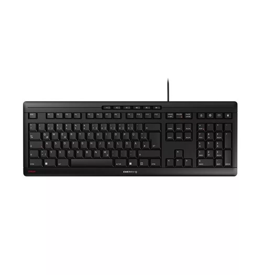CHERRY STREAM keyboard Office USB QWERTZ German Black