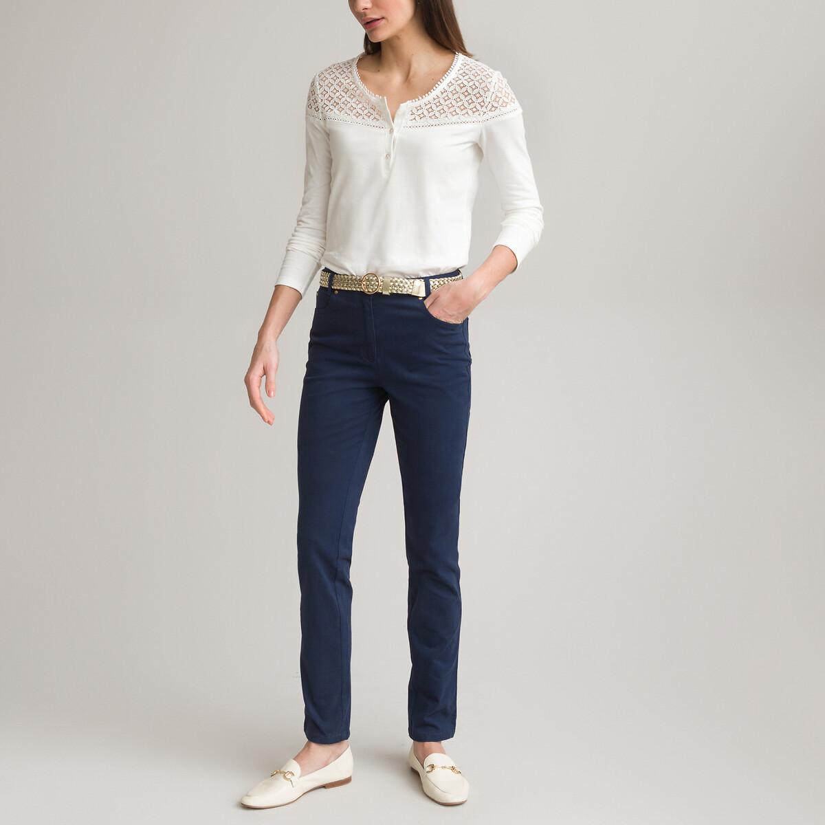 La Redoute Collections Pantaloni Dritti Cinque Tasche Cotone Stretch  