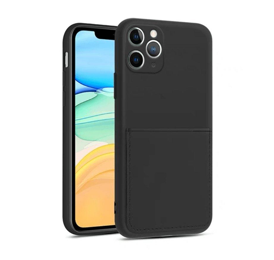 mobileup  Silikon Case mit Kartenfach iPhone 11 Pro - Black 