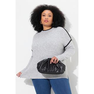 Ulla Popken  Pullover, Zierstreifen, Oversized, Stehkragen, Langarm 