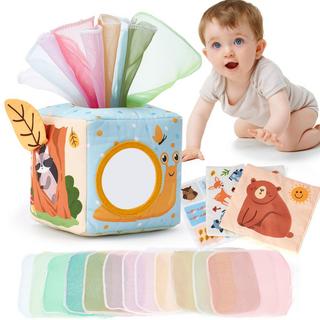 Activity-board  Tissue Box Toy Sensory, Tissue Tücher kontrastierenden Farben Learning Sensory 