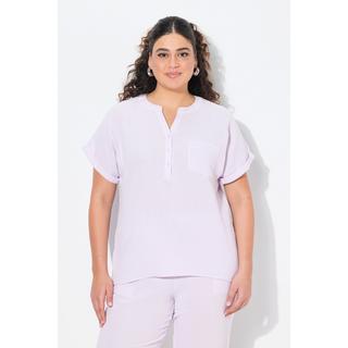 Ulla Popken Blusa Tunica Oversize in Mussola Mezza Manica  