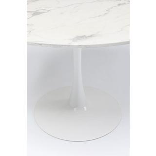 KARE Design Tavolo Schickeria effetto marmo bianco tondo 80  