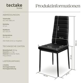 Tectake Esszimmerstühle Kunstleder  