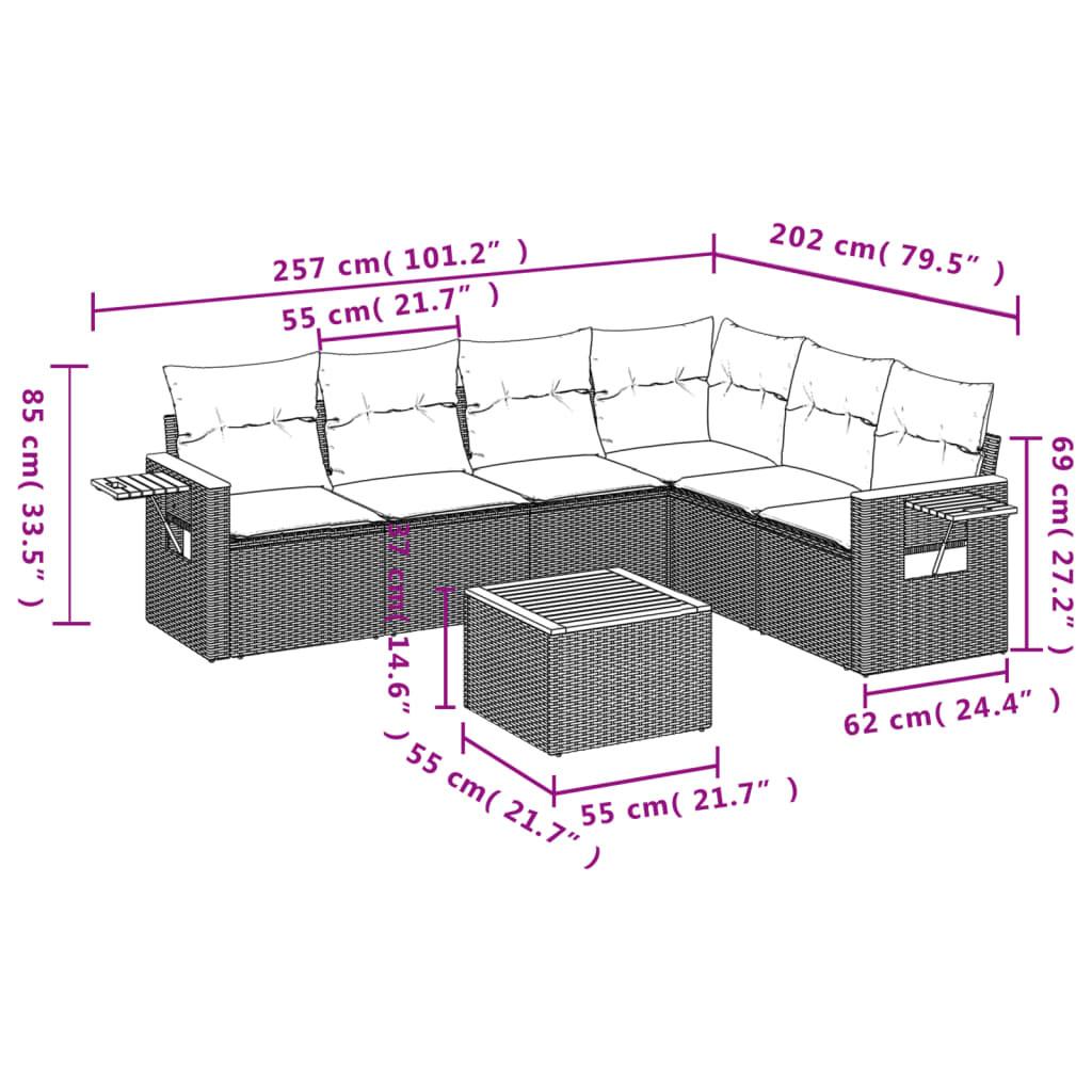 VidaXL Ensemble de canapés de jardin rotin synthétique  