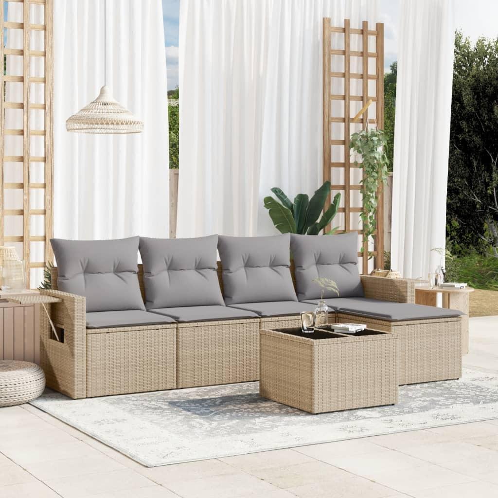 VidaXL set divano da giardino Polirattan  