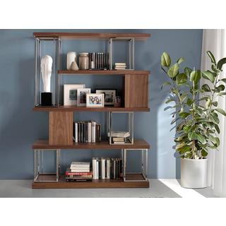 ANGEL CERDA Scaffalatura in noce e acciaio cromato  