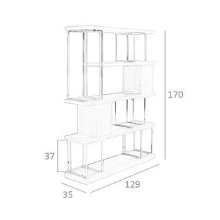 ANGEL CERDA Scaffalatura in noce e acciaio cromato  