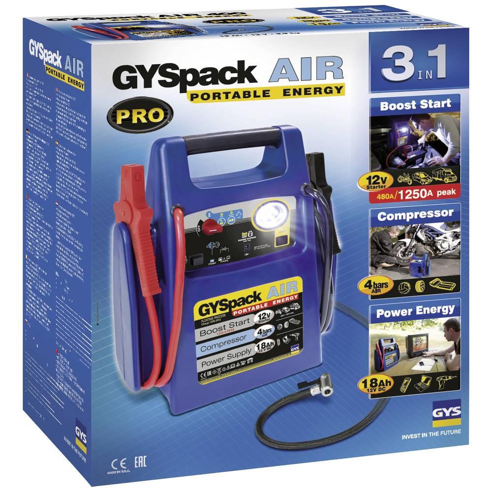 GYS  Schnellstartsystem pack Air 3in1  Starthilfestrom (12 V)=480 A Spannungswandler 230 V, Kompressor 