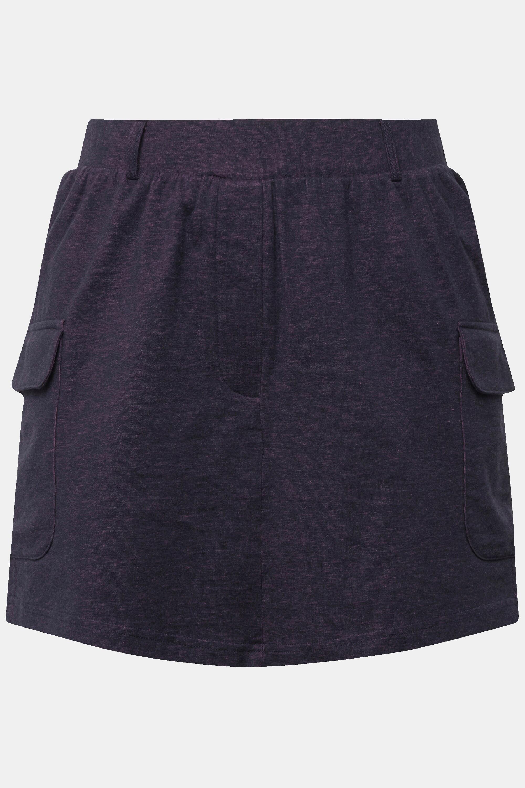 Ulla Popken  Short en jersey de coton bio, taille élastique et poches cargo 